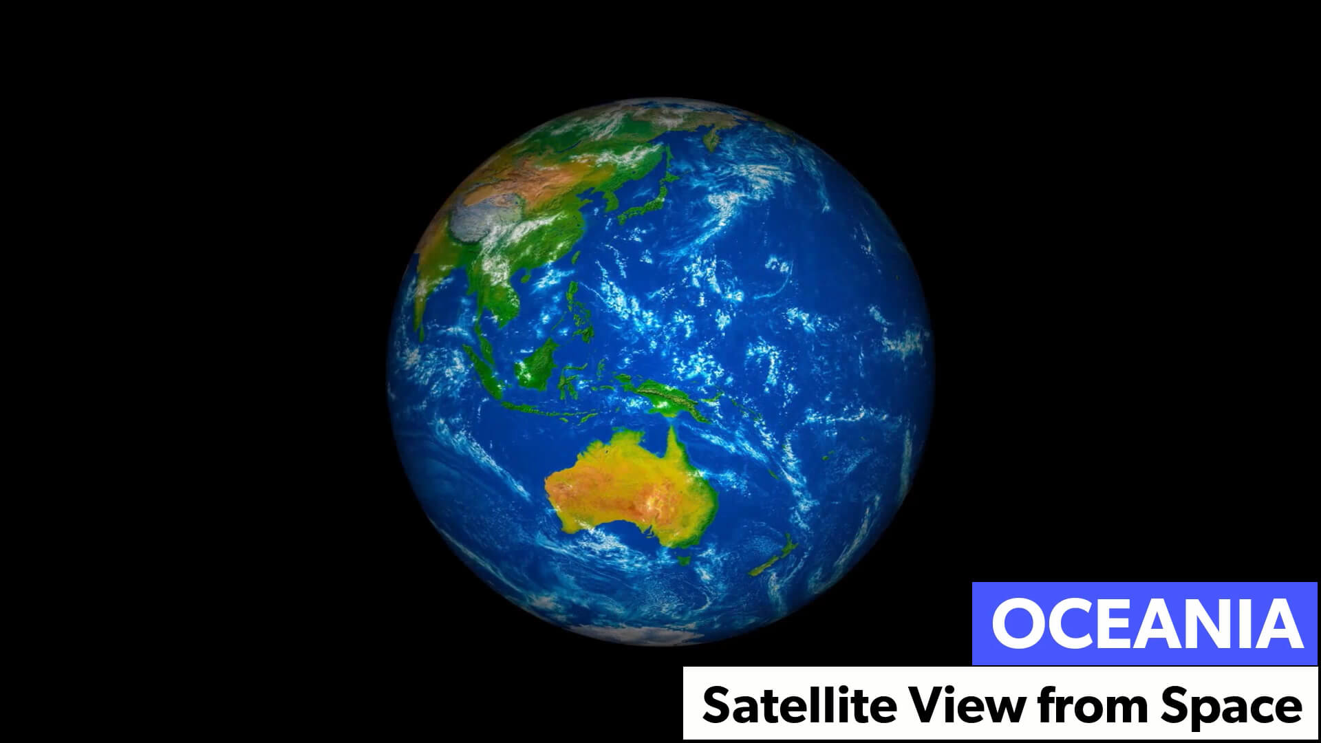 Oceania Satellite View from Space